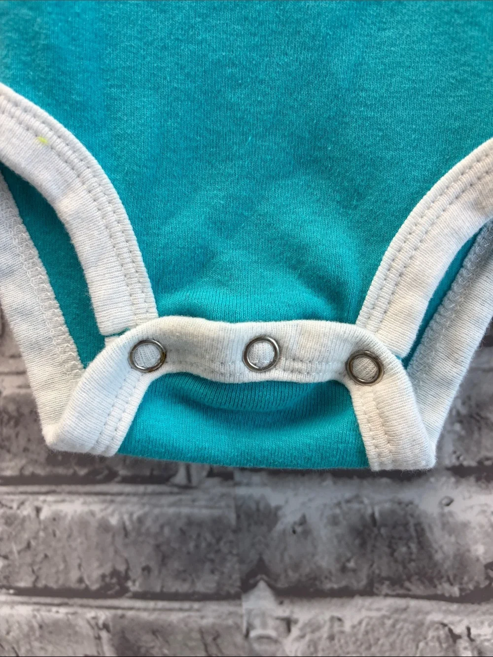 Nike Turquoise and White Baby Bodysuit with Navy Swoosh